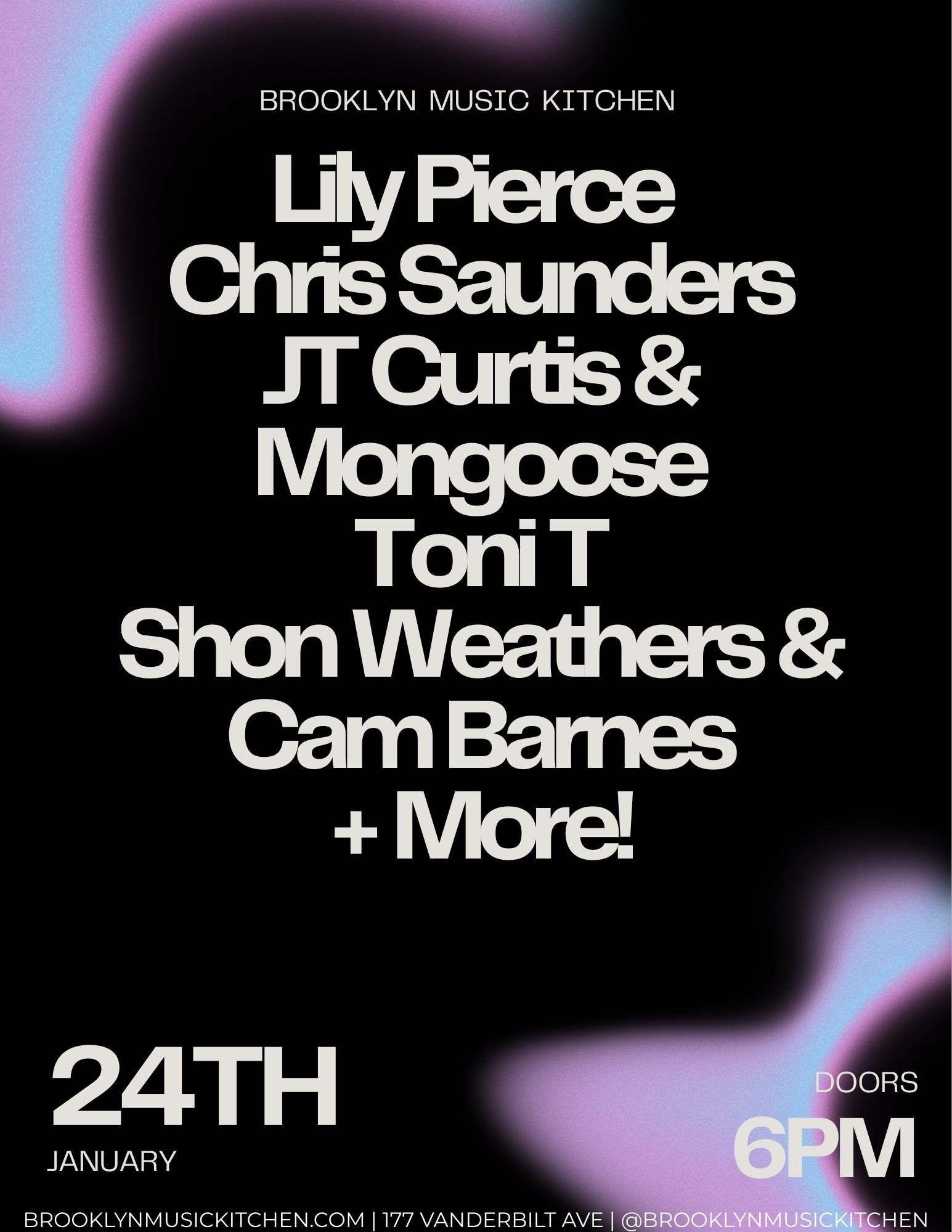 JT Curtis & Chris Saunders Brooklyn Music Kitchen Poster